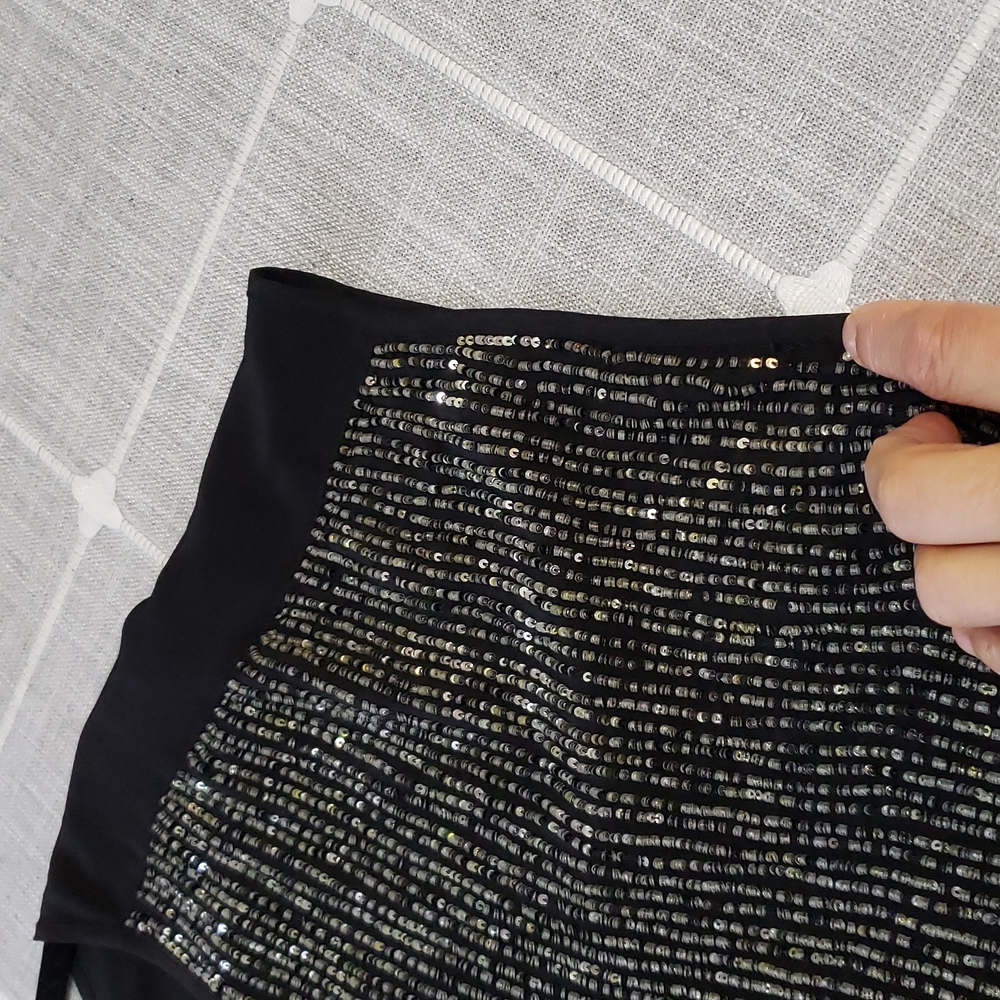 Eileen Fisher Black and Silver Beaded Blouse - Picture 10 of 11